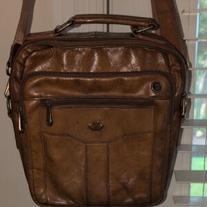 World Korea Brown Leather Messenger Bag for Men